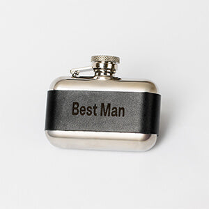 Fred Bennett Schwarzer Leder Flachmann 3oz