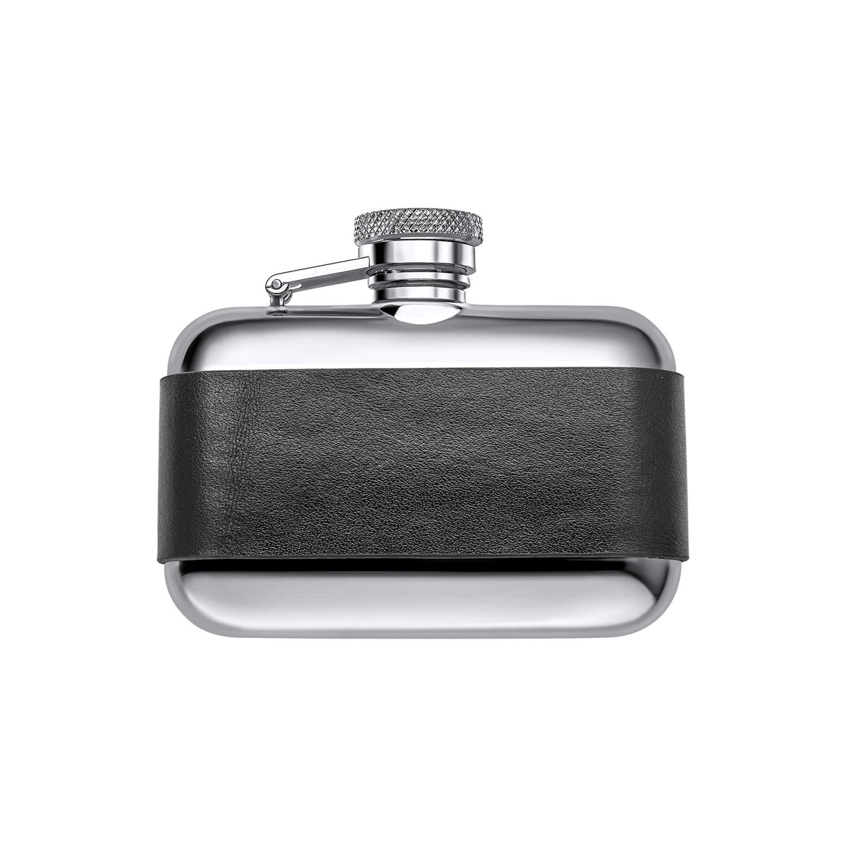 Fred Bennett Schwarzer Leder Flachmann 3oz