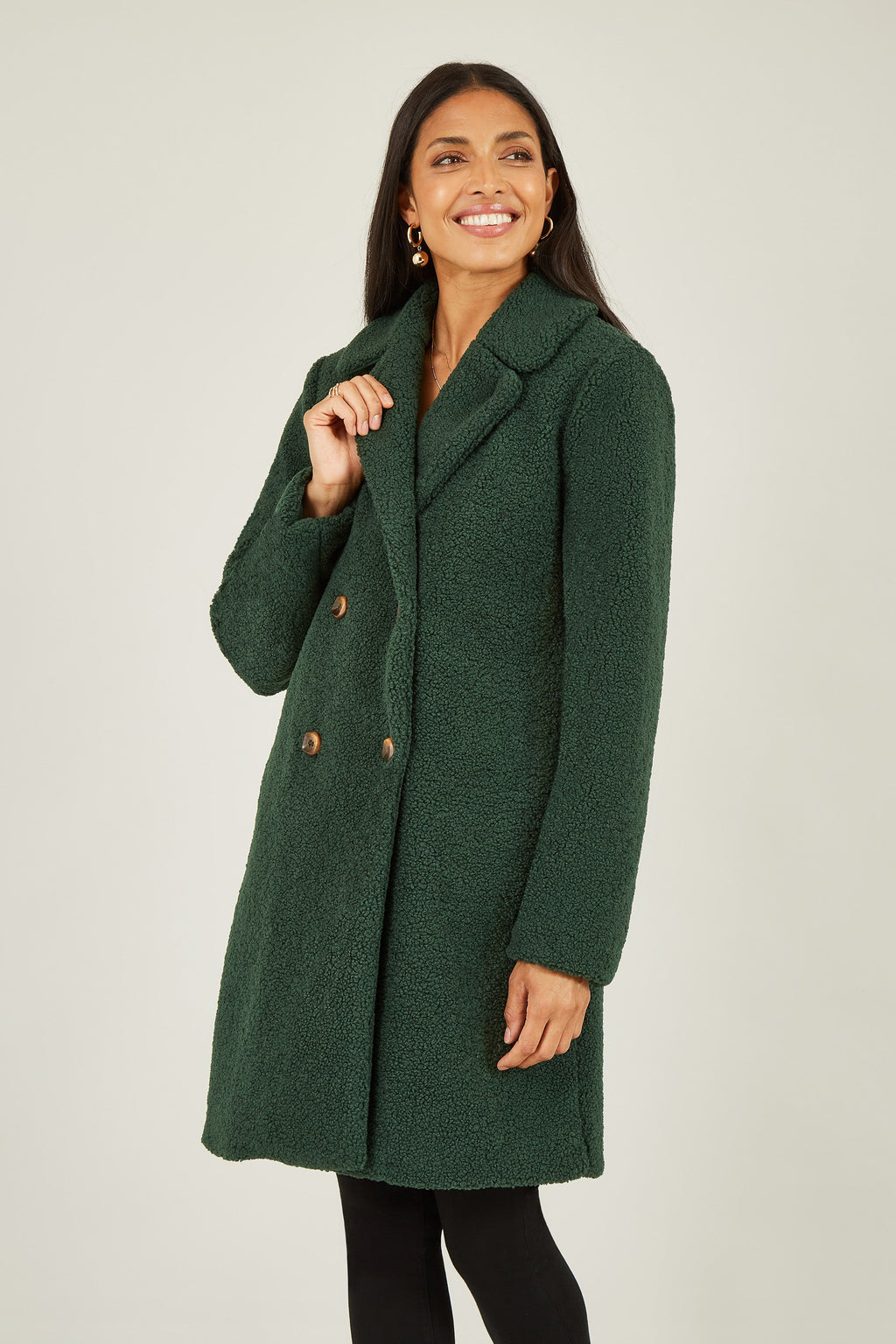 Yumi Green Teddy Bear Coat