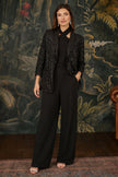 Yumi Black Sequin Blazer With Pockets