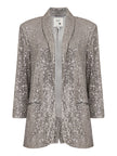 Silver Sequin Blazer With Pockets