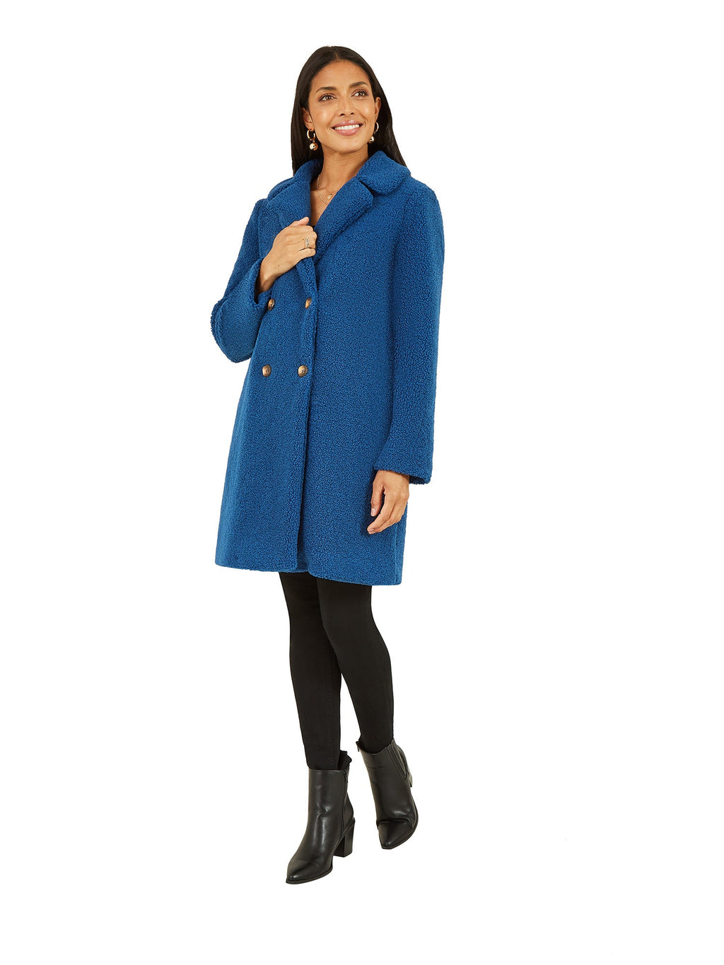 Yumi Navy Teddy Bear Coat