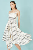 Yumi Polka Dot Hankerchief Hem Dress