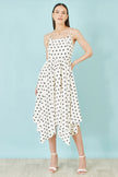 Yumi Polka Dot Hankerchief Hem Dress