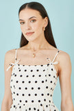 Yumi Polka Dot Hankerchief Hem Dress