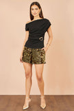 Pantalones cortos de lentejuelas doradas Yumi