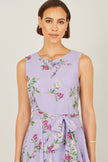 Yumi Lilac Floral Print Midi Skater Dress