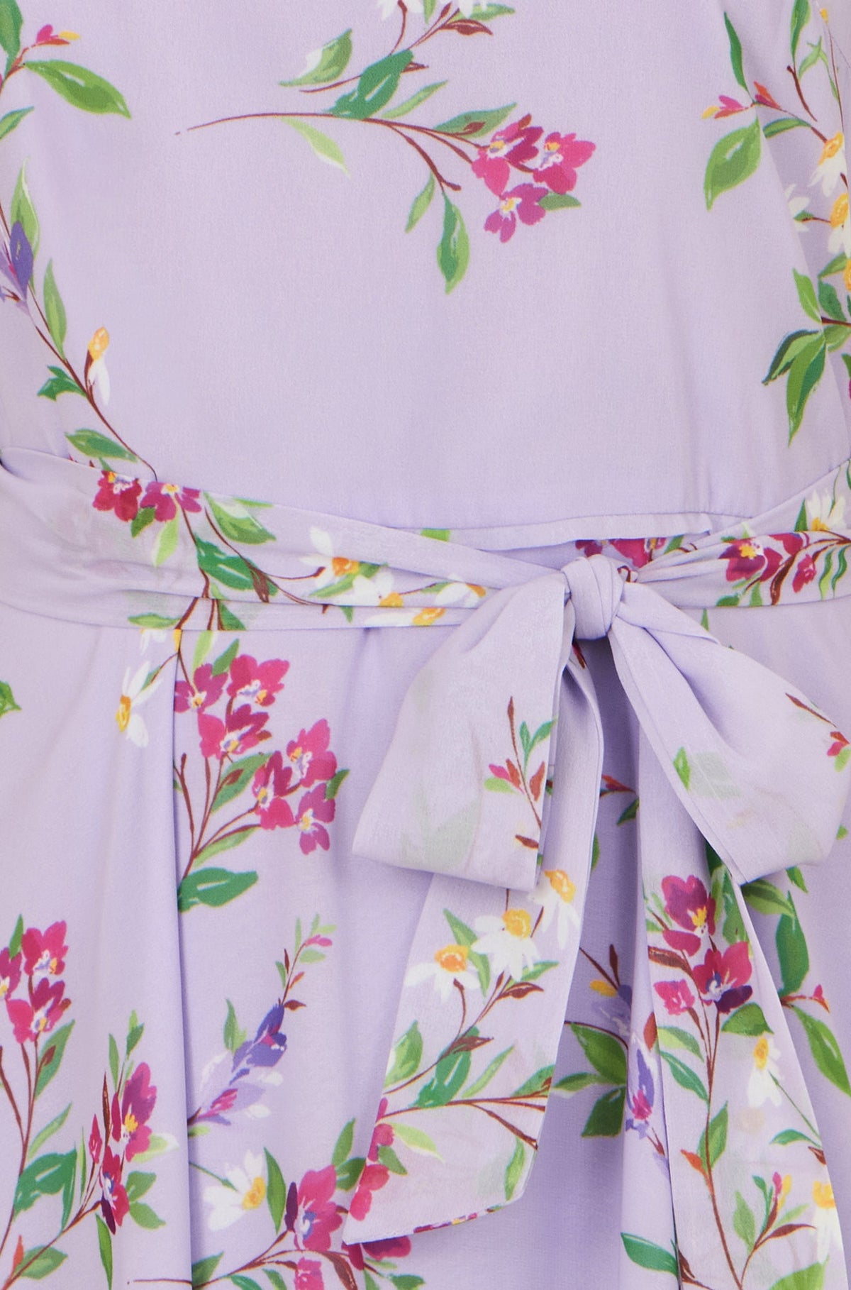 Yumi Lilac Floral Print Midi Skater Dress