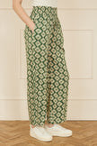 Yumi Green Geo Print Relaxed Fit Trousers