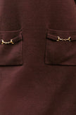 Yumi Brown Knitted Tunic Dress With Gold Hardware Details
