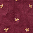 Yumi Burgundy Corduroy Embroidered Squirrel Mini Skirt