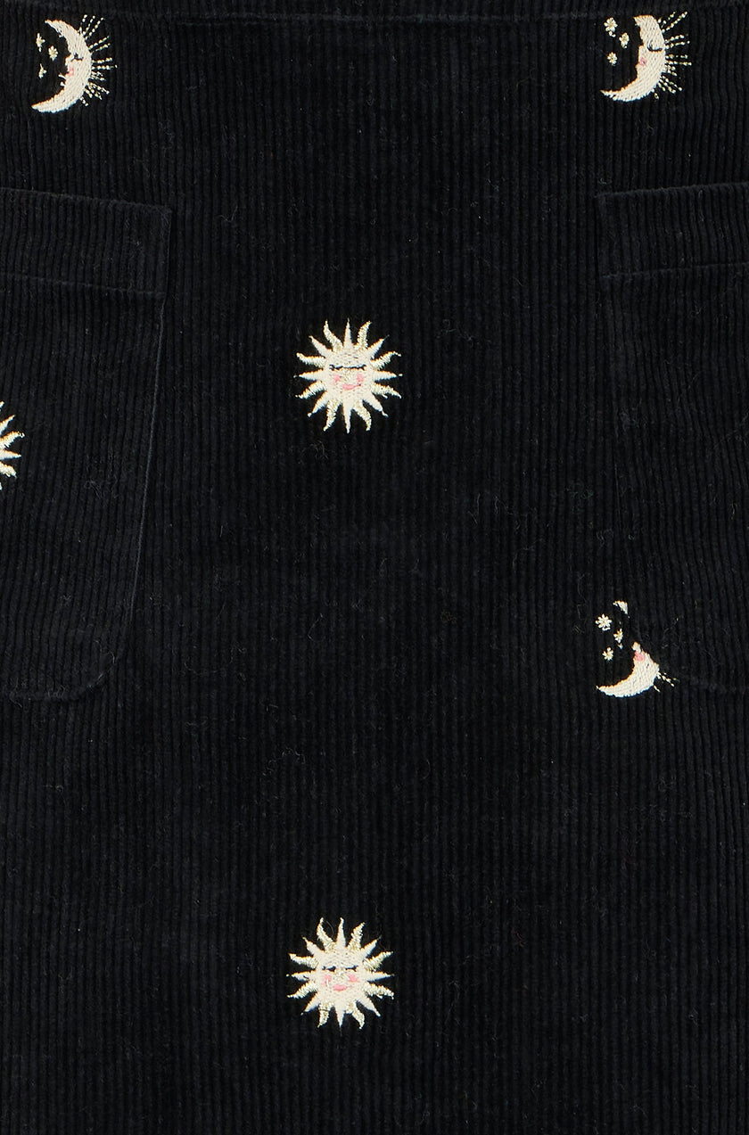 Mini-jupe brodée Yumi Black Cosmic