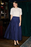 Yumi Navy Diamonte Tulle Midi Skirt