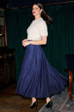Yumi Navy Diamonte Tulle Midi Skirt