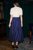Yumi Navy Diamonte Tulle Midi Skirt