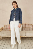 Yumi Blue Denim Jacket With Patch Pockets