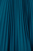 Yumi Teal Stretch Wrap Pleated Midi Dress