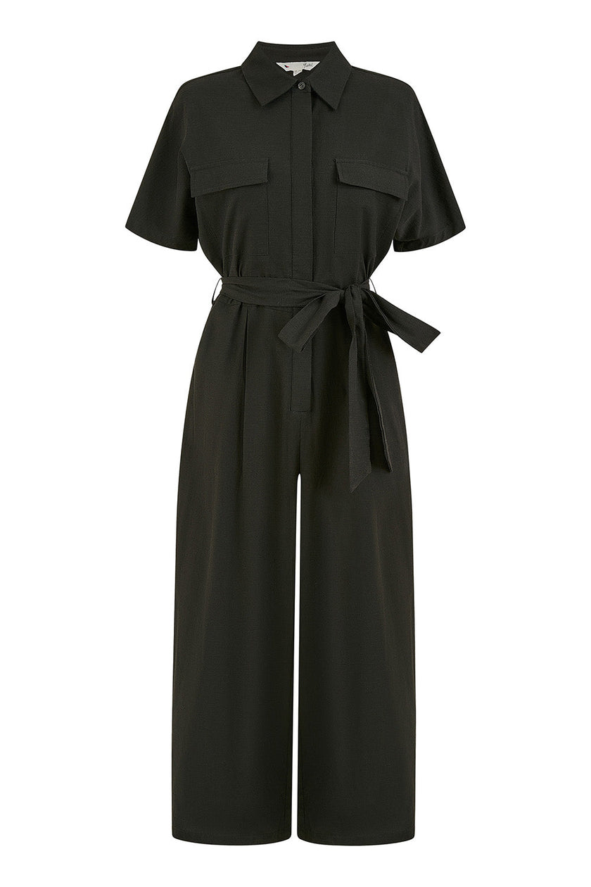 Yumi Black Utility Relaxed Fit Jumpsuit