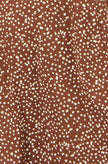Yumi Brown Spot Midi Dress With Split Hemline