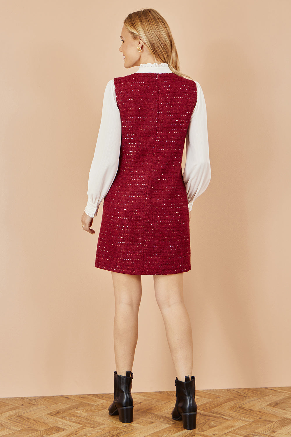 Yumi Burgundy Boucle Tunic Dress