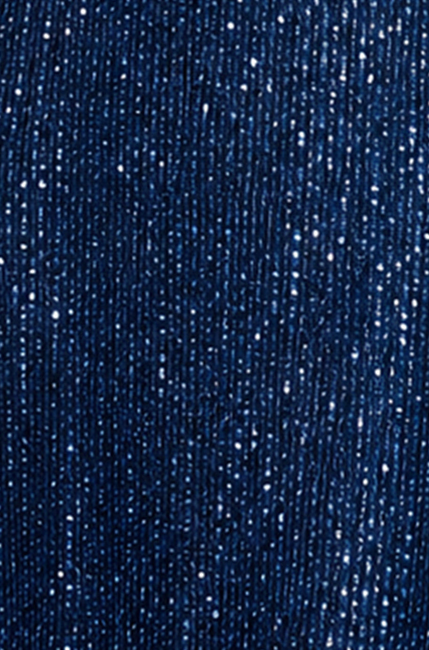Yumi Navy Sequin Long Sleeve Midi Dress