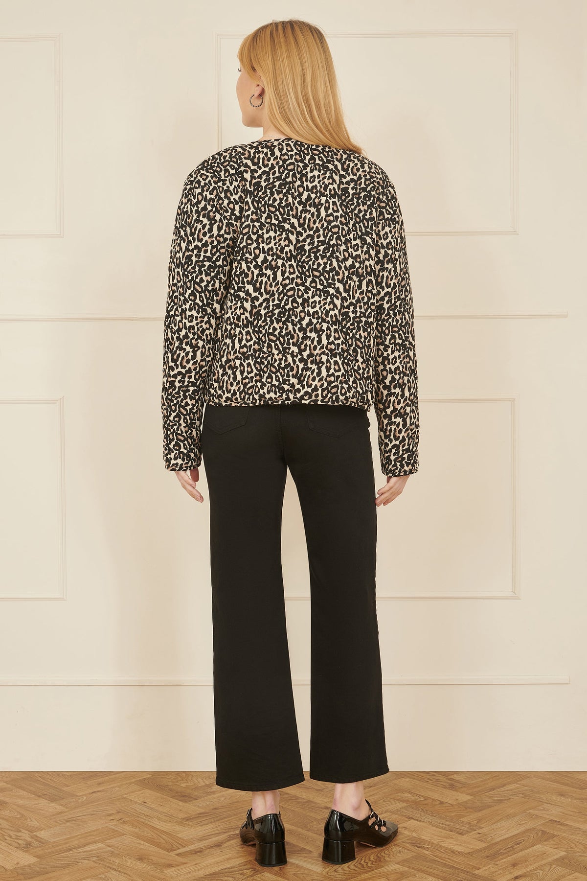 Yumi Brown Leopard Print Boxy Jacket