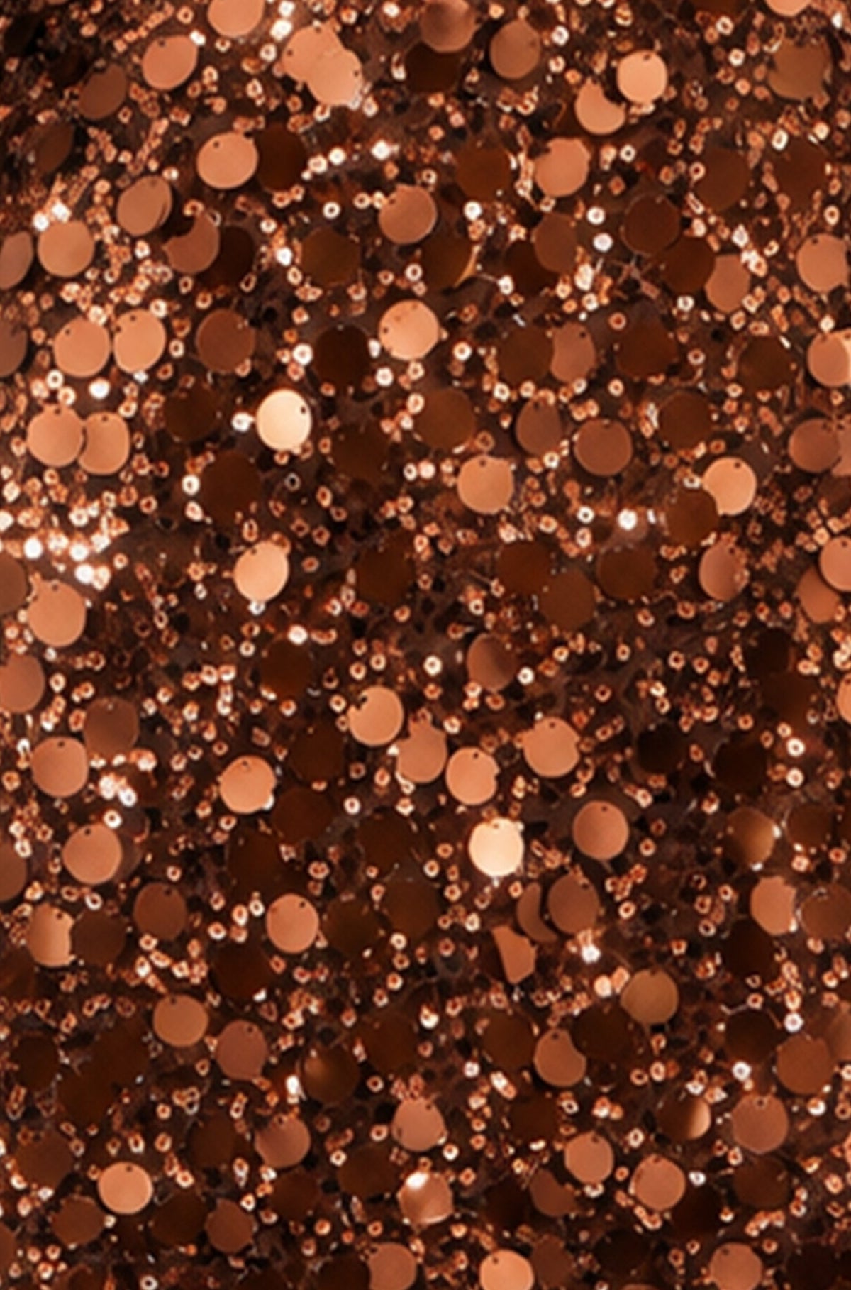 Abito tunica Yumi color rame con grandi paillettes
