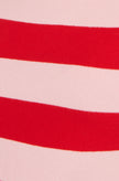 Yumi Red Block Stripe Knitted Top With Button Details