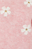 Yumi Pink Relaxed Jumper With Crochet Flowers