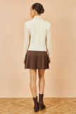 Yumi Ivory Flower Cable Knit Tie Side Pullover