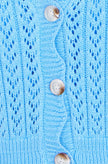Yumi Blue Scallop Edge Crochet Knitted Midi Dress