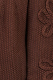 Yumi Brown Cardigan With Flower Detail Sleeves