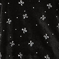 Yumi Black Sparkle Bow Print Velvet Top