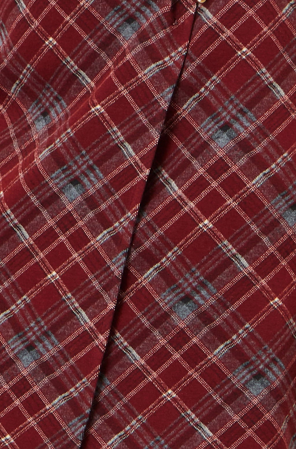 Yumi Burgundy Check Wrap Mini Skirt