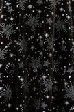 Yumi Black Starburst Foil Print Long Sleeve Skater Dress