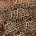 Yumi Brown Leopard Print Mesh Stretch Fitted Top