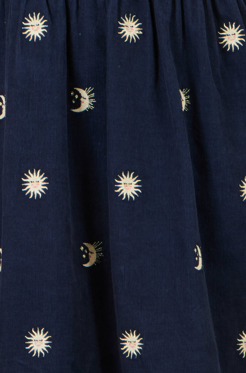 Yumi Marineblauwe Tunic met Kosmische Borduursels van Corduroy
