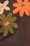Yumi Brown Knitted High Neck Jumper With Applique Flowers