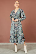 Yumi Green Paisley Print Midi Dress