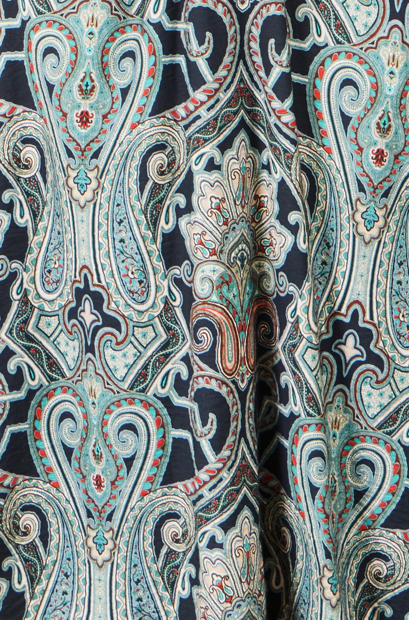 Yumi Green Paisley Print Midi Dress