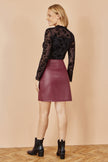 Yumi Black Flocked Floral Stretch Mesh Top With Long Sleeves