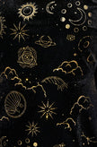 Yumi Black Cosmic Foil Print Midi Dress