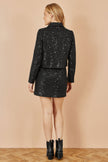 Yumi Black Boucle Sequin Jacket With Pearl Buttons