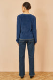 Yumi marineblå, blød julesweater med stjerner