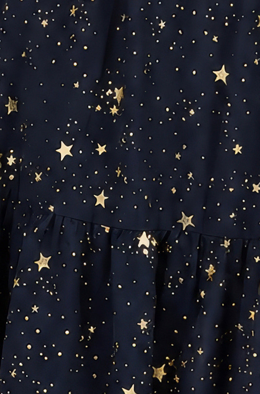Yumi Navy Star Print Skater Dress
