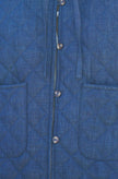Yumi Blue Chambray Quilted Jacket With Cherry Lining