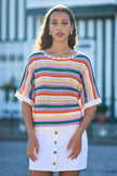 Yumi Multicolour Batwing Crochet Top
