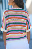 Yumi Multicolour Batwing Crochet Top