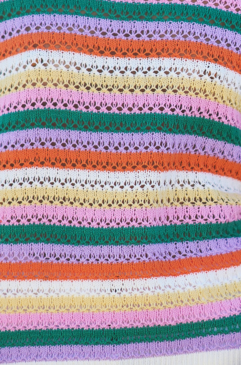 Yumi Multicolour Batwing Crochet Top