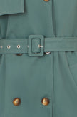 Yumi Blue Belted Trench Coat With Check Lining